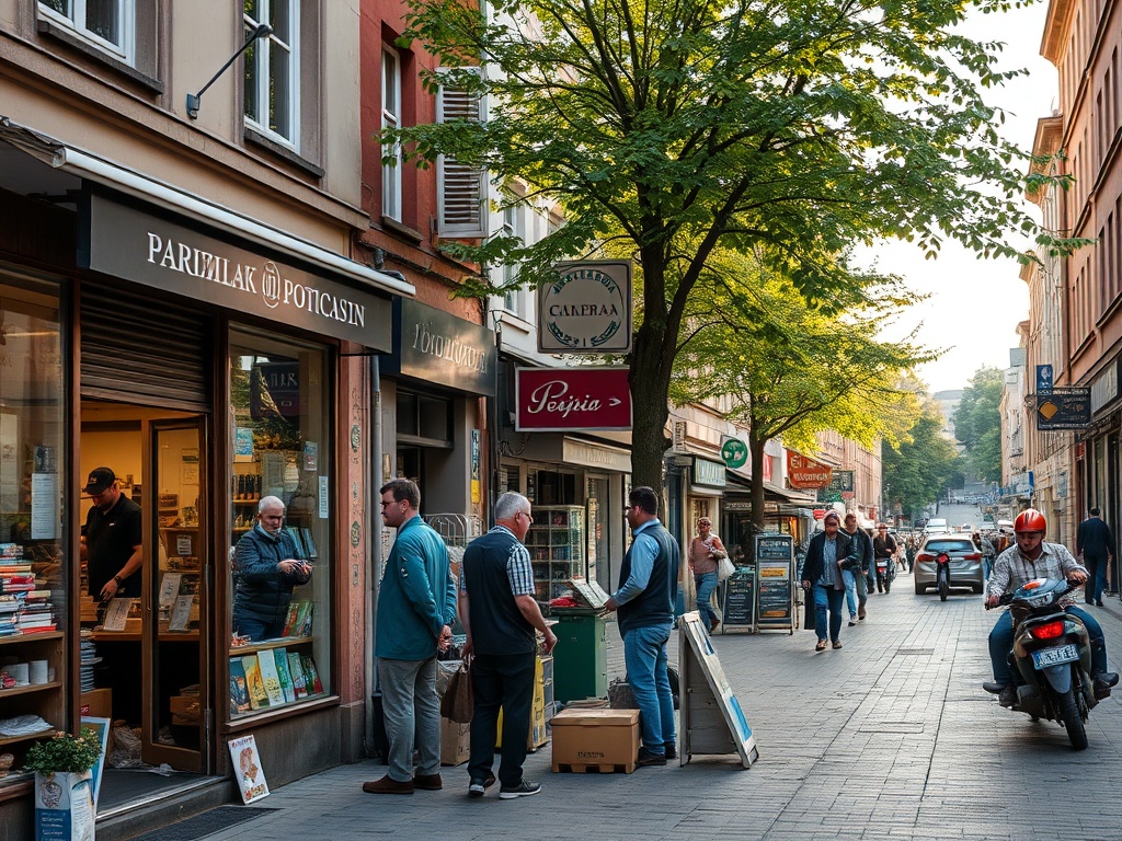 Grupa uśmiechniętych seniorów dyskutujących nad projektem, symbolizująca program 'Poznań daje pieniądze na pomysły seniorów'.